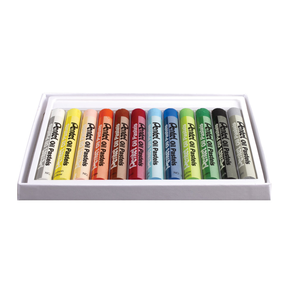 Пастель масляная художественная Pentel Oil Pastels 12 цветов круглое сечение PHN4-12