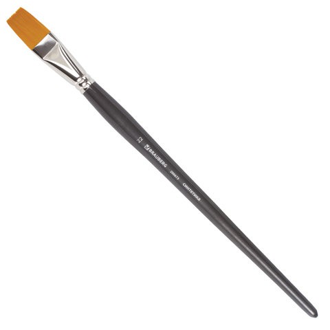 Кисть художественная Brauberg Art Classic синтетика жесткая, плоская, № 22, длинная ручка 200673