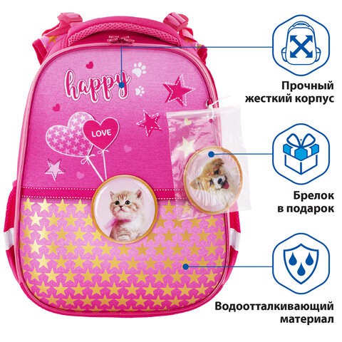 Ранец для девочек Brauberg Premium Happy Kitten 17 л 229896