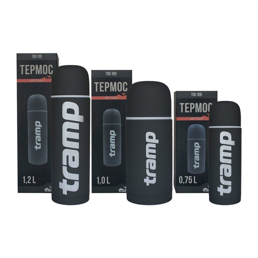 Термос Tramp Soft Touch 1,2 л серый TRC-110