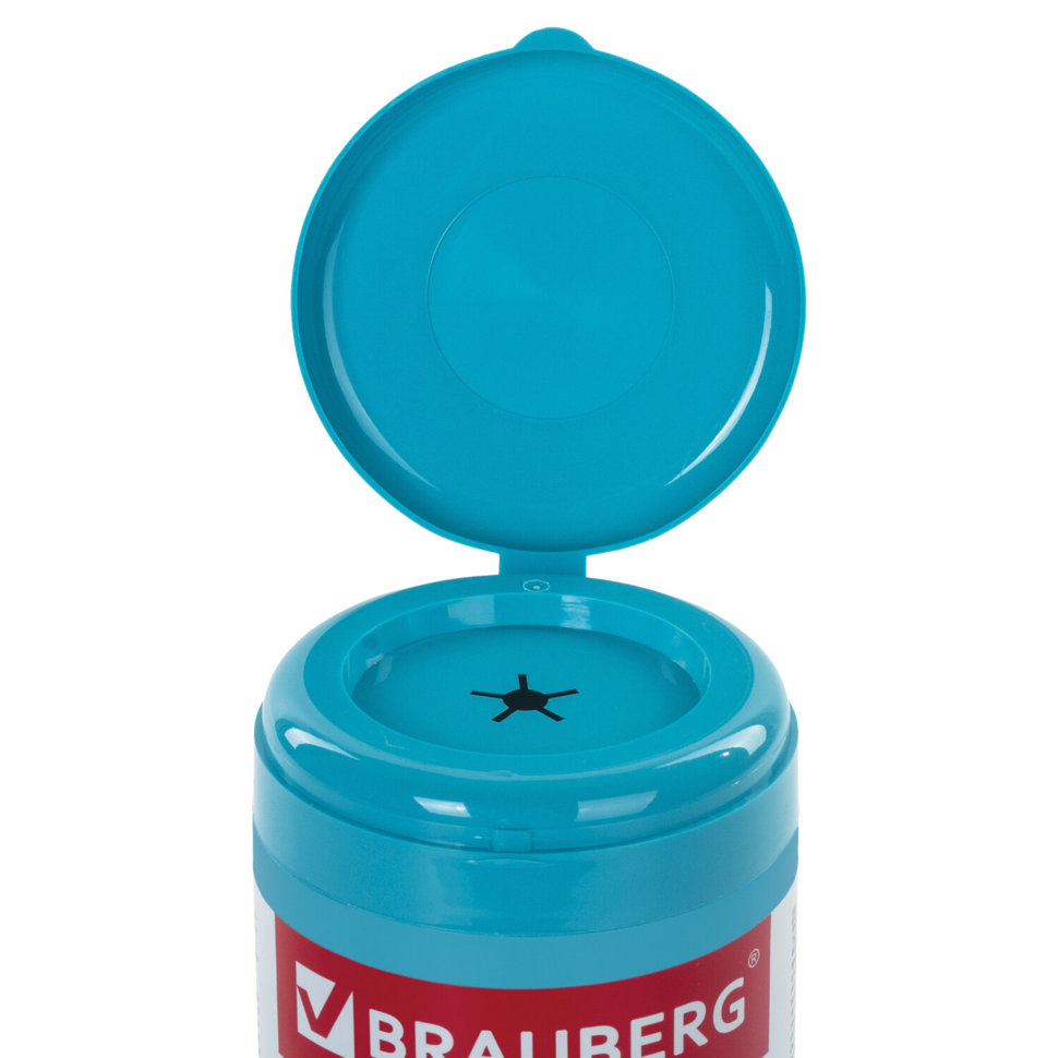 Салфетки антибактериальные для экранов и пластика Brauberg XXL 100 шт в тубе 513476