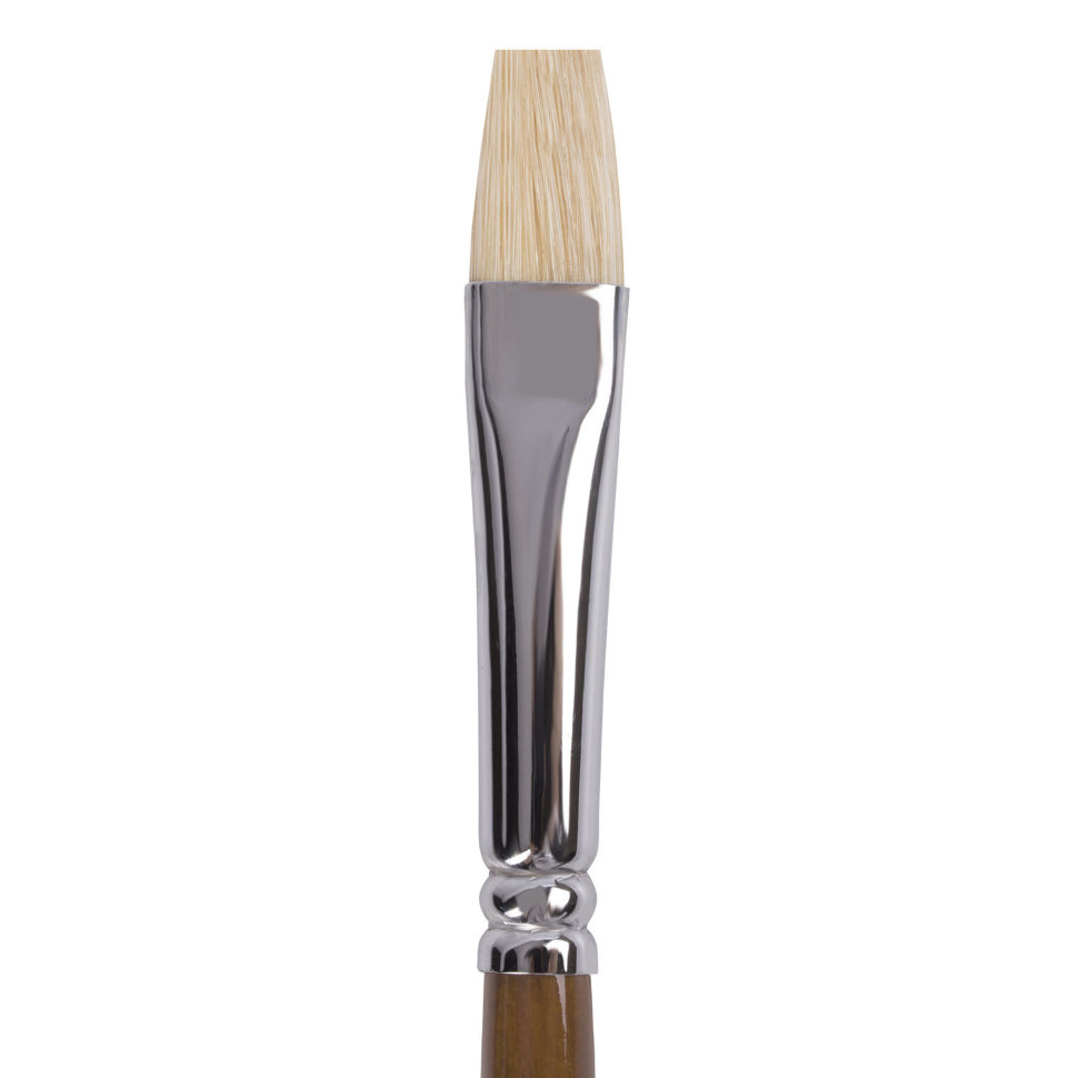 Кисть художественная Brauberg Art Classic щетина, плоская, № 12, длинная ручка 200718
