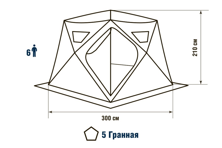 Зимняя палатка пятигранная Higashi Camo Chum Pro трехслойная