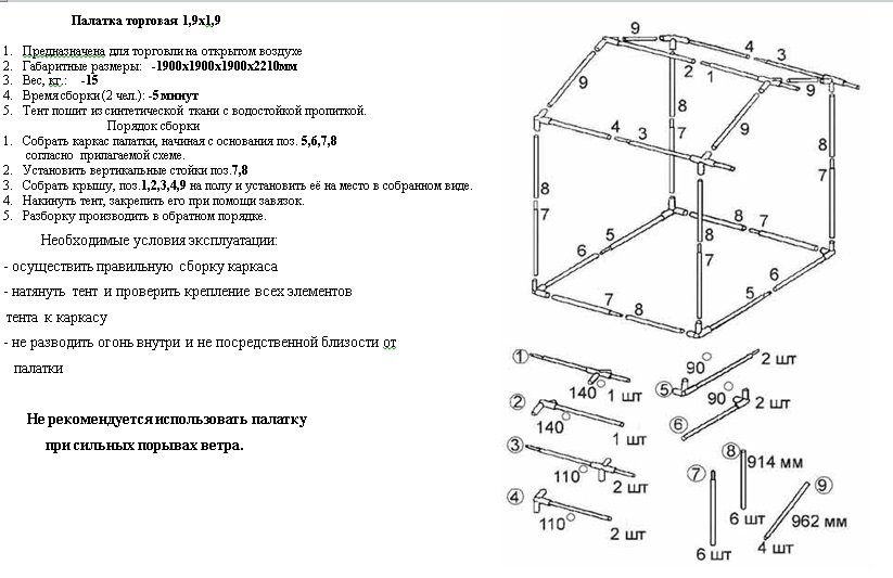 Палатка торговая Митек Домик 1,9х1,9 (разборная) (2 места) (Желтый/Зеленый)