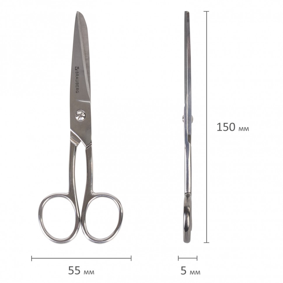Ножницы цельнометаллические Brauberg Professional 150 мм 237101
