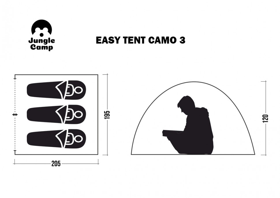 Палатка автомат Jungle Camp Easy Tent Camo 3 (70864)