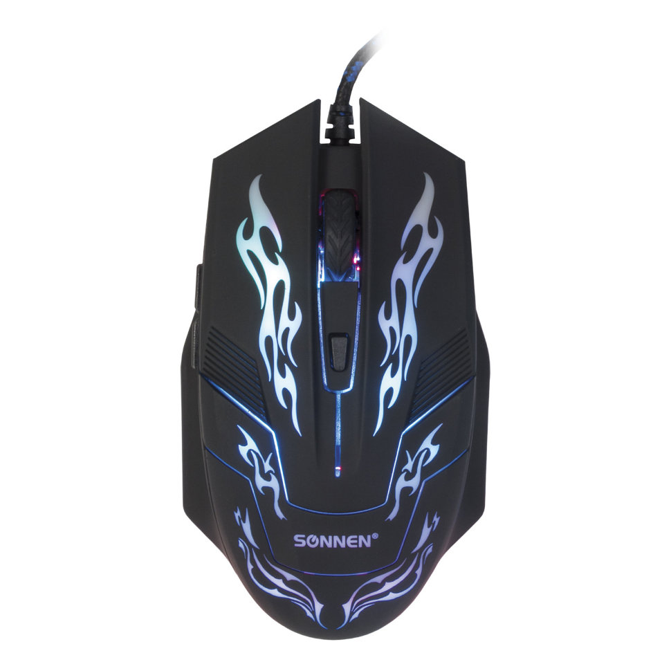 Мышь проводная игровая оптическая USB с LED подсветкой Sonnen GM-77 (512638)
